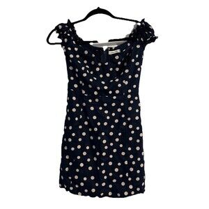 Abercrombie & Fitch Women's Polka Dot Mini Dress Size XSP Navy White Preppy Y2K